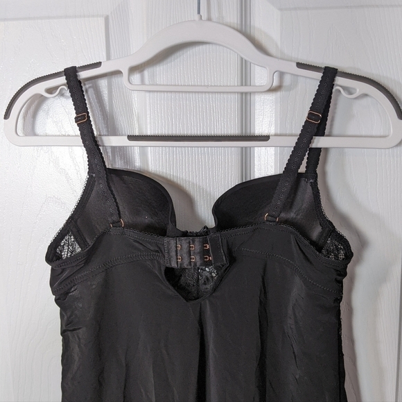 EUC Sophie b. Intimates Black Lacey Underwire Bow Detail‎ Chemise Size Small - Picture 5 of 9
